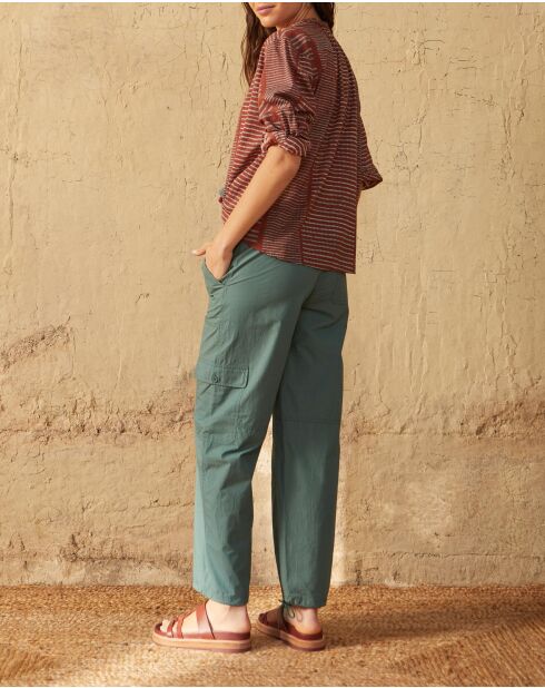 Pantaloni marini in popeline verde Aspen