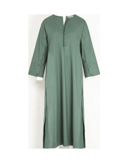 Vestido de popelina verde Mathilde Aspen