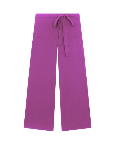 Pantaloni Santa Fe in popeline viola