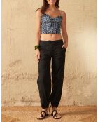 Pantaloni marini in popeline nero