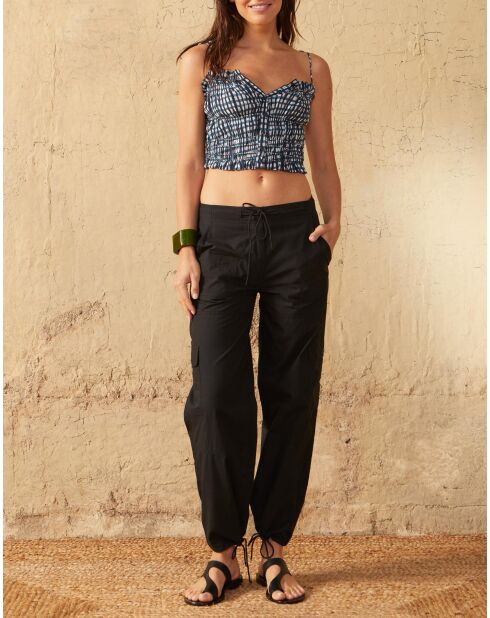 Pantaloni marini in popeline nero