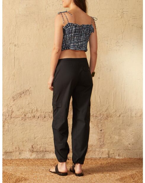 Pantaloni marini in popeline nero