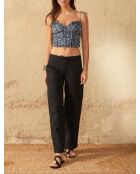 Pantaloni marini in popeline nero