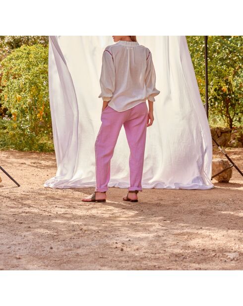 Pantaloni in garza Angie mauve mist