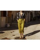 Pantaloni Marco in popeline avocado