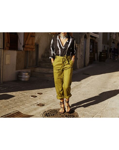 Pantaloni Marco in popeline avocado