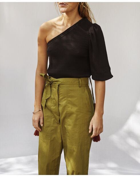 Pantaloni Marco in popeline avocado