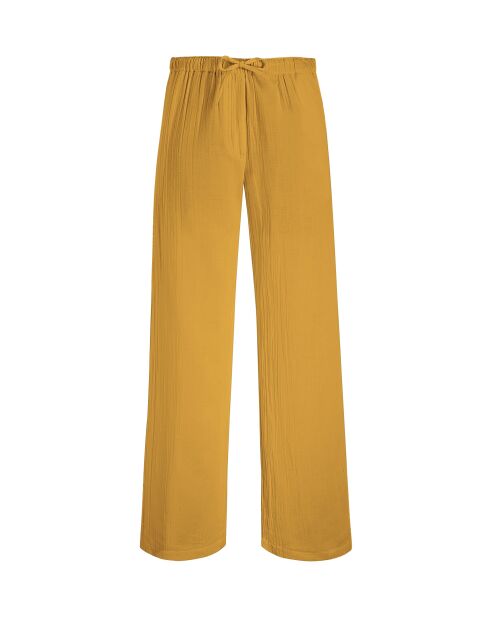 Pantalones de doble gasa dorada Angela