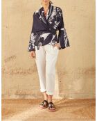 Pantaloni Angie bianchi in doppia garza