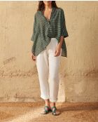 Pantaloni Angie bianchi in doppia garza