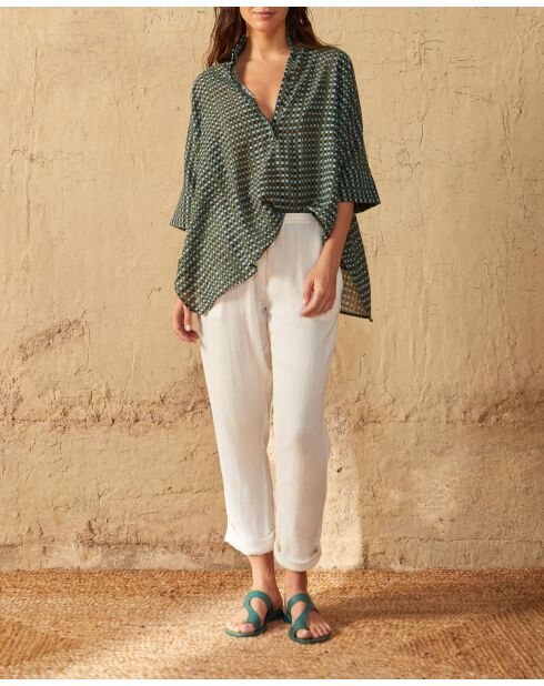 Pantalones blancos de doble gasa Angie