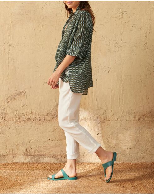 Pantalones blancos de doble gasa Angie