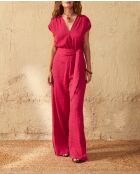 Diane camelia roze jumpsuit van dubbel gaas