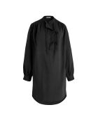 Joséphine zerknittertes und feines schwarzes Kleid