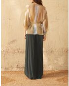 Kleid Alma aus schieferfarbenem Seidenkrepp