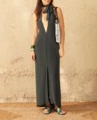 Kleid Alma aus schieferfarbenem Seidenkrepp