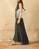 Kleid Alma aus schieferfarbenem Seidenkrepp