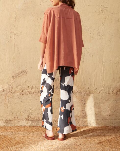 Pantalones Erika estilo años setenta en combinación negra maravoile