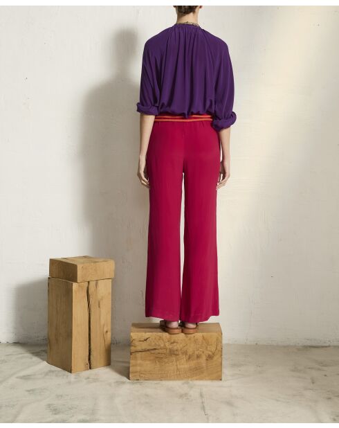 Pantaloni Auguste camelia in seta