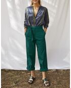 Pantaloni Marco in popeline Jungle Green