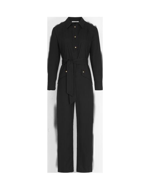Schwarzer Popeline-Overall Solal