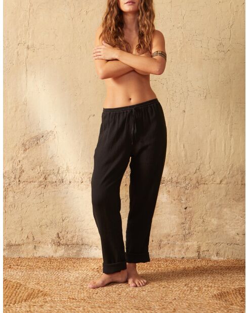 Pantaloni neri in doppia garza Angie