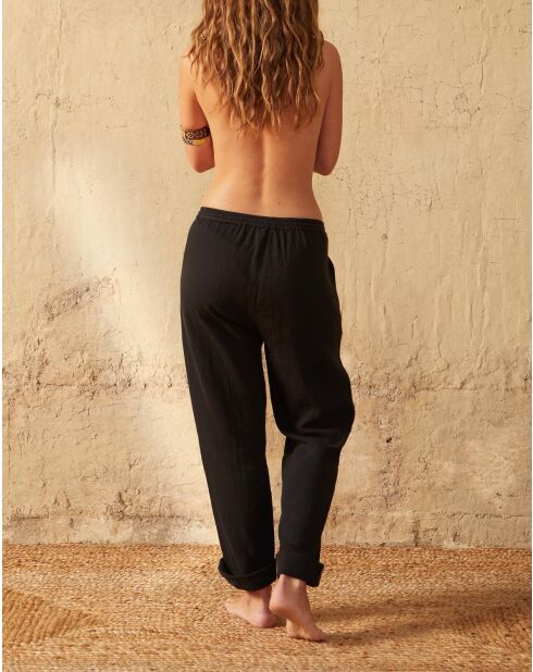 Pantaloni neri in doppia garza Angie