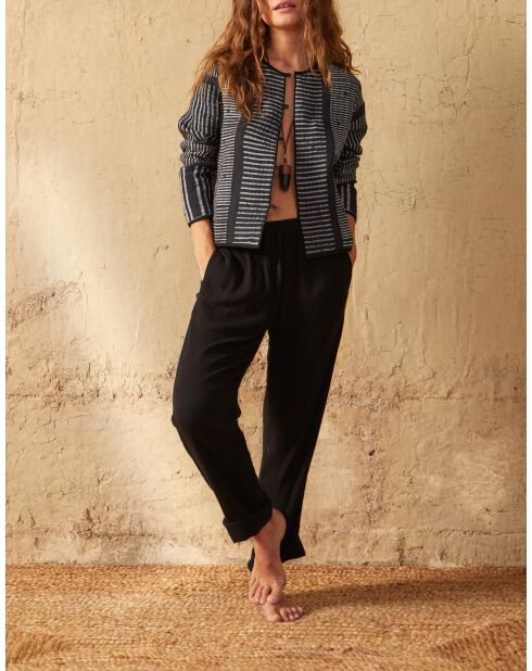 Pantaloni neri in doppia garza Angie