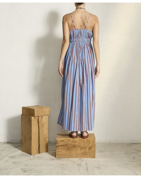 Vestido rojo azul claro Balina Pelicano Maravoile