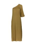 Vestido Chiraze de doble gasa ámbar oscuro