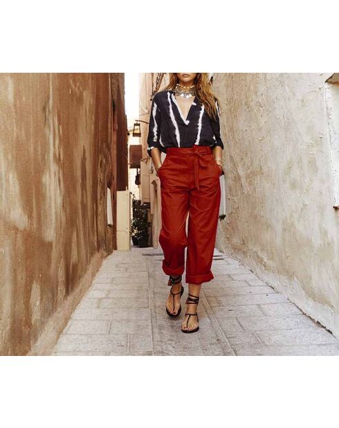 Pantaloni Marco in popeline di Siena