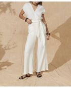 Weißer Overall mit doppelter Gaze Diane