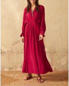 Jane Camelia rosafarbenes Seidenkreppkleid