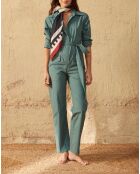 Aspen groene Solal jumpsuit in popeline