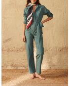 Aspen groene Solal jumpsuit in popeline