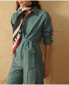 Aspen groene Solal jumpsuit in popeline