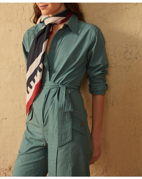 Aspen groene Solal jumpsuit in popeline