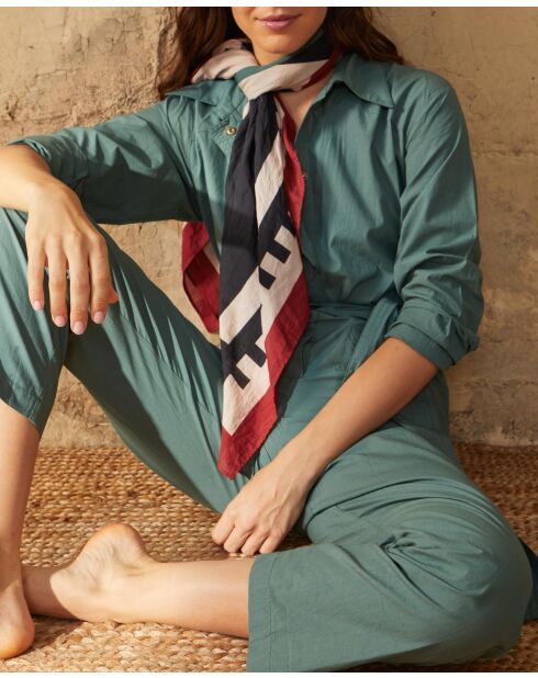 Aspen groene Solal jumpsuit in popeline