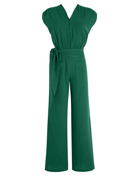 Vrolijke groene Diane jumpsuit van dubbel gaas