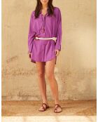 Dina basic paarse lange hemdjurk