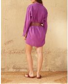 Dina basic paarse lange hemdjurk