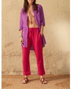 Dina basic paarse lange hemdjurk