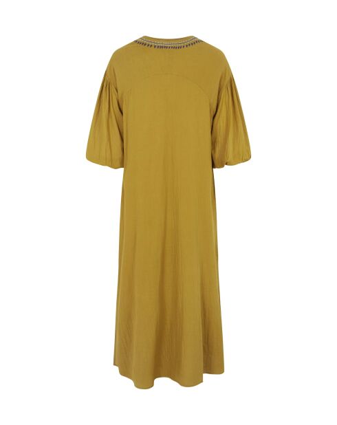 Kristi Kleid bestickt mit Matriochka-Muster in goldenem Maravile