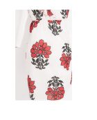 Galiene-Kleid mit indischem Blumendruck in einer Kombination aus rotem Ton in Maravoile-Rot