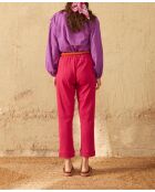 Pantaloni rosa con doppia garza Angie camelia