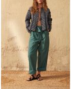 Pantaloni Marco in popeline verde Aspen