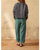 Pantaloni Marco in popeline verde Aspen