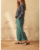 Pantaloni Marco in popeline verde Aspen