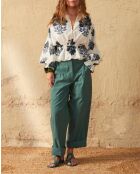 Pantaloni Marco in popeline verde Aspen