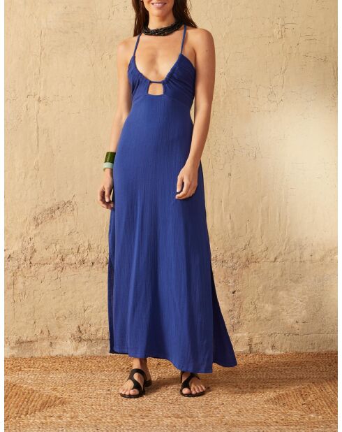 Lilablaues Kleid mit doppelter Gaze von Cali